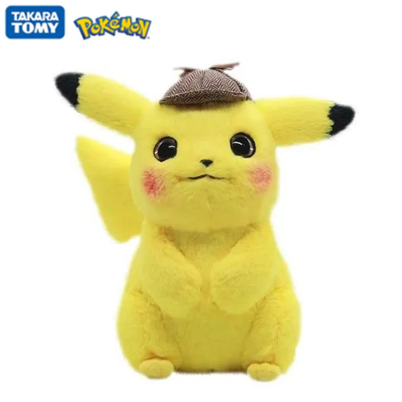 28CM Pokemon Pikachu Plush Toy Detective Anime Figure Model  Kawaii Stuffed Plush Doll Best Birthday Gifts For Children lots of master 1 64 defender 110 diecast toys car model camel cup gulf limited edition gifts collection