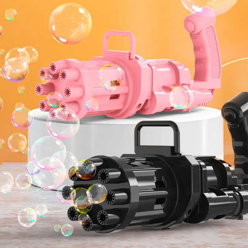 Electric Bubble Gun Toy Gatling Bubble Blower Machine Bathtub Soap