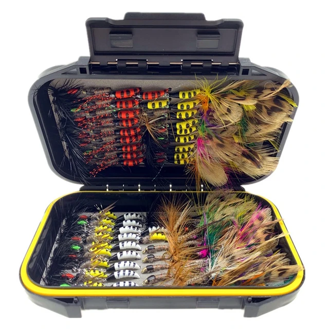 40Pcs/126Pcs Outdoor Waterproof Fly Box with Dry/Wet Nymph Streamer Trout  Fly Fishing Flies Lure - AliExpress