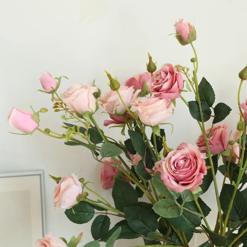 Инс стиль Искусственные цветы один свадебный цветок ветка Роза домашнее украшение ручной цветок стены растение стены