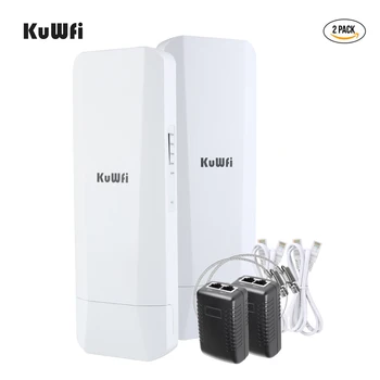 

KuWFi Outdoor Wifi Router 5.8G 900Mbps Wireless Bridge Wifi Repeater 3-5KM Long Range WiFi Coverage 14dBi High Gain Antenna