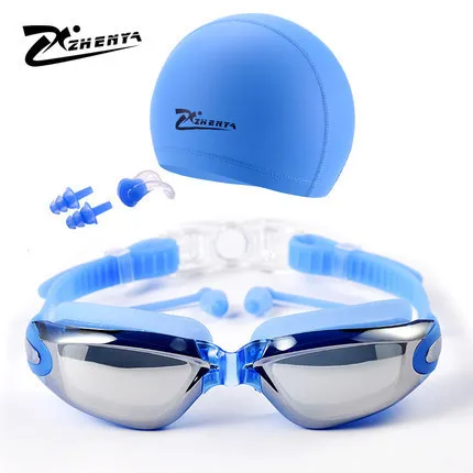 ZHENYA, высокое разрешение, водонепроницаемые противотуманные очки для плавания, для мужчин и женщин, большая коробка, гальванические очки с плавающей крышкой, набор