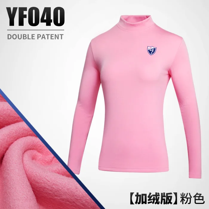 Plus velvet pink PGM женские футболки гольф одежда футболка поло сжатия Для женщин рубашки Леди с длинным рукавом теплый Гольф рубашка Открытый Спортивная Ropa De Гольф быстросохнущая - Цвет: Plus velvet pink