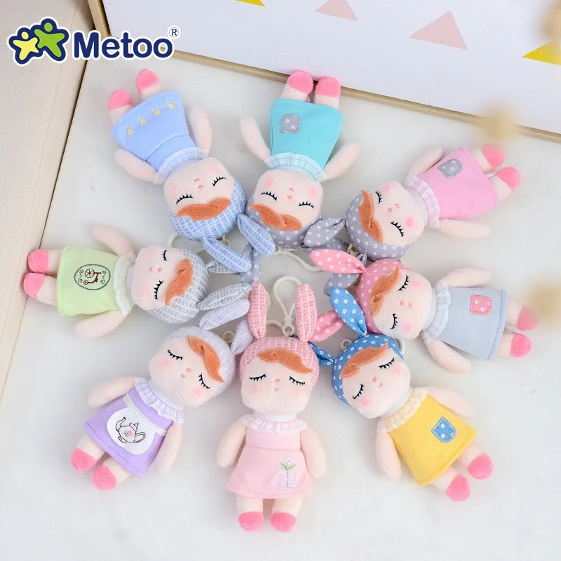 20pcs Metoo Curly Angel Plush Stuffed Sweet Rabbit Cute Animals Kids Toys Angela Doll For Girls Birthday Christmas Gift Dress