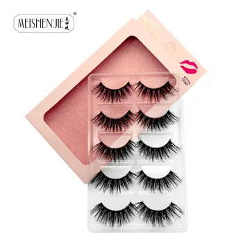 

New super Fluffy false eylashes 1 box 3d mink fake lashes 5 pairs full lashes mink eyelashes natural gorgeous make ups maquiagem