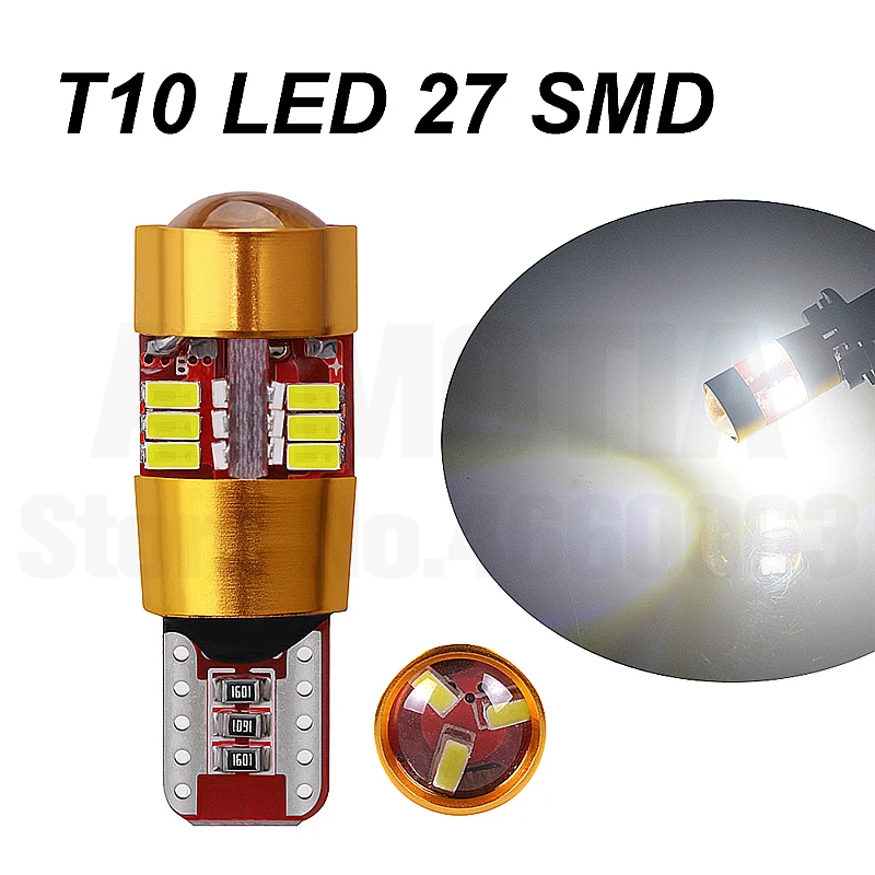 100x T10 светодиодный W5W автомобильный светильник 22 27 30 38 SMD luces 3014 Светодиодный s para Автомобильная внутренняя боковая лампа для освещения номерного знака объектив DC 12 В 194