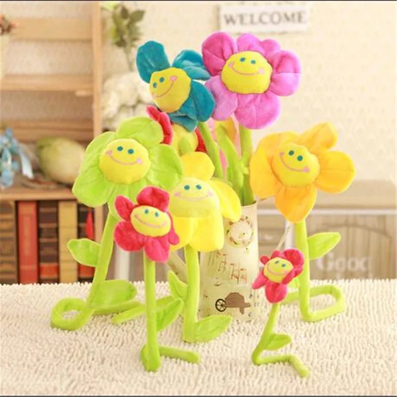 한국 해바라기 플러시 장난감 커튼 버클 사랑스러운 웃는 얼굴 플러시 꽃 클립 로프 묶기용 이상적인 발렌타인데이 선물