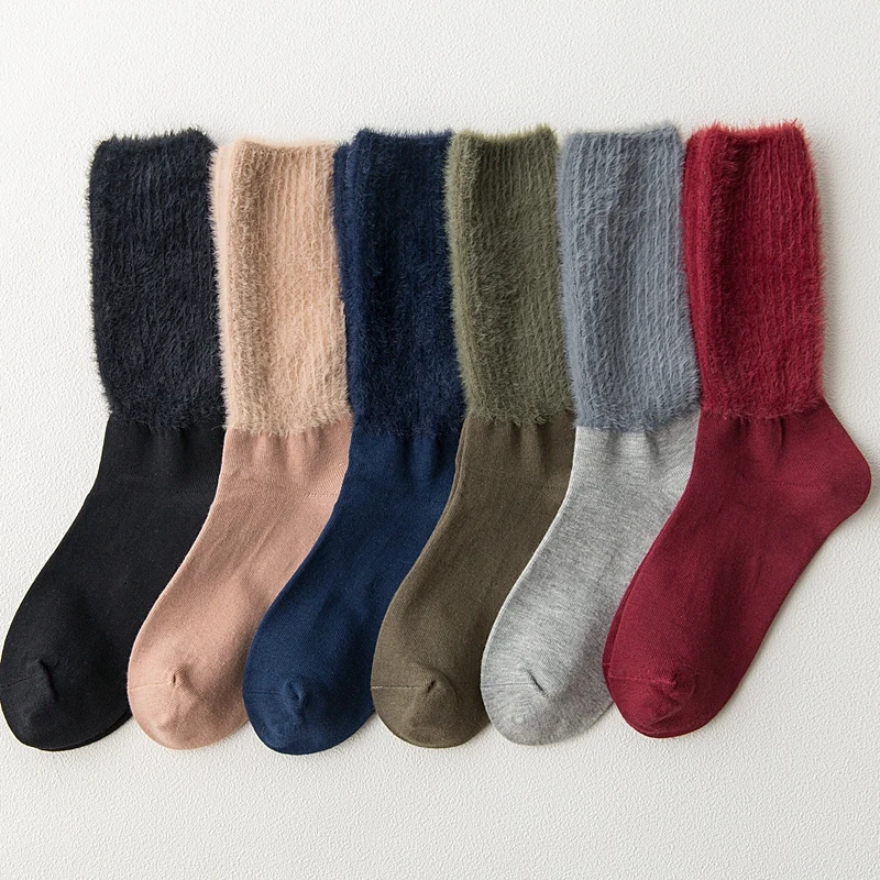 5 пар, зимние теплые женские утепленные теплые зимние носки, бесшовные бархатные сапоги, носок для сна, милые женские носки для девочек, чулочно-носочные изделия - Цвет: 6 Socks Totally