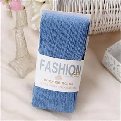K068 Denim Blue VISNXGI, Осень-зима, плотные колготки, Хлопковые вязаные чулки, яркие цвета, для женщин, теплые, в полоску, женские, в полоску, черные колготки - Цвет: K068 Denim Blue
