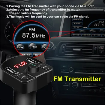 

Bluetooth FM Transmitter USB Aux Modulator Handsfree Car Kit Car Audio MP3 Player 3.1A Fast Charge Dual USB Car Charger Adapter