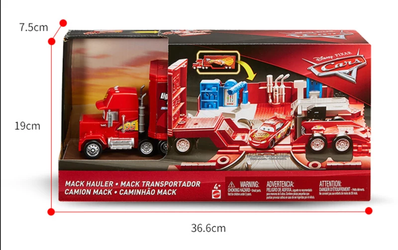 Disney Car Pixar Cars 3 Lightning McQueen Curz Ramirez Storm Jackson Large Transporter Deformation Truck Racing Track FRJ07