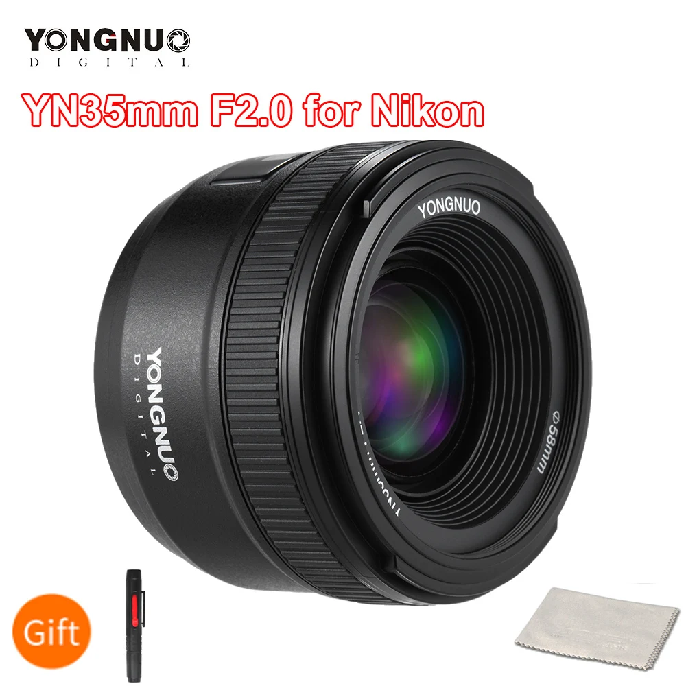 YONGNUO YN35mm F2.0 F2N Lens YN35mm AF/MF Focus Lens for Nikon F Mount D7100 D3200 D3300 D3100 D5100 D90 DSLR Camera YN35mm Lens