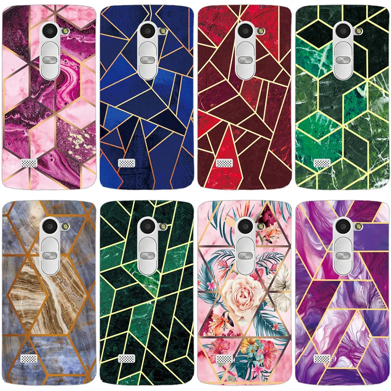 Geometric Marble Soft Phone Case for LG C40 Leon 4G Lte H340N H320 C50 H324 Funda Glossy Colorful Silicone Back Cover | Мобильные