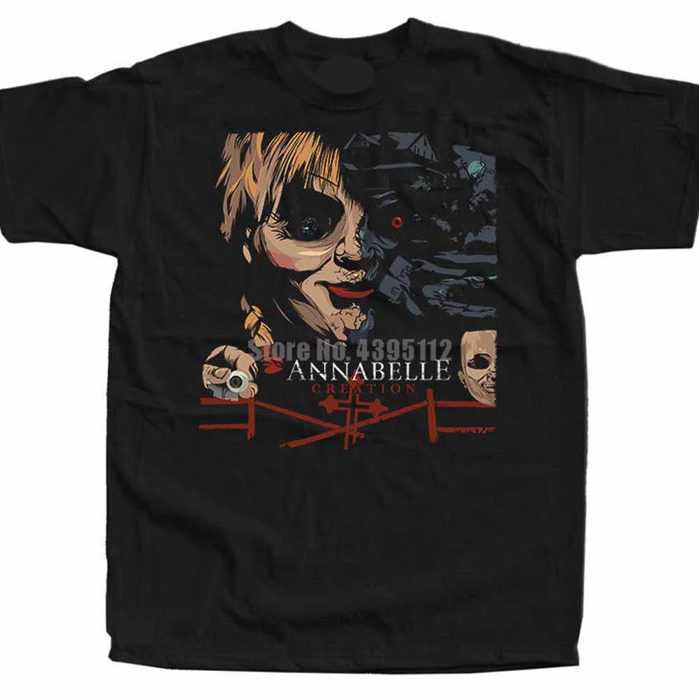 Annabelle создание фильма плакат мужские Футболки Уличная Harajuku футболка тренажерный
