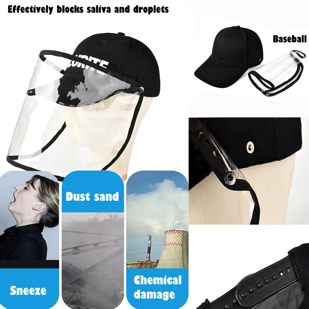 

Hats For Antivirus Bacteria Mask Anti-Spitting Protective Hat Head Face Cover Outdoor Adjustable Full Mask Fisherman Hats Cap