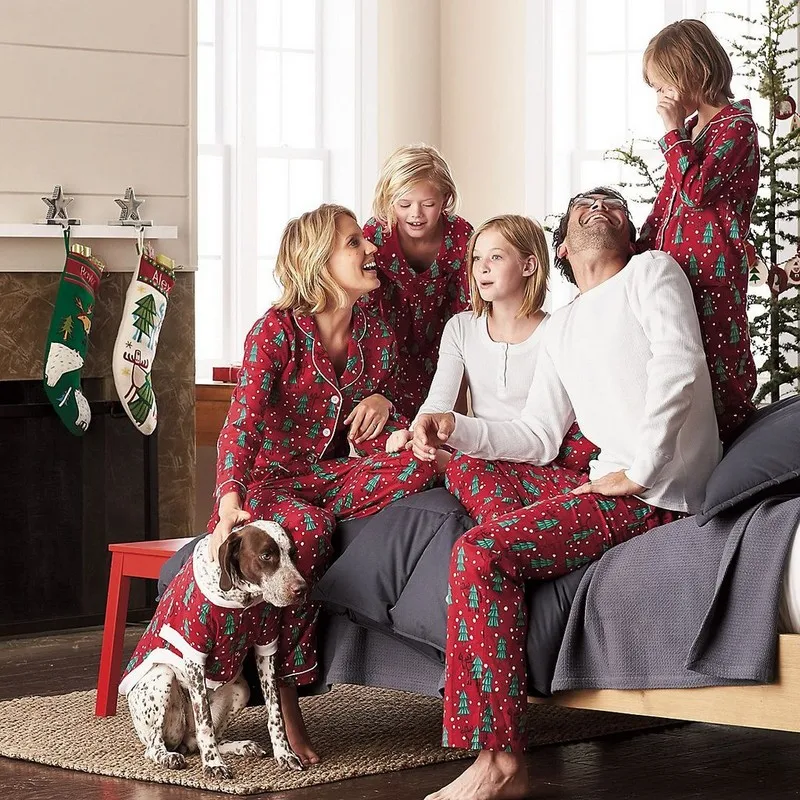 

Christmas Trees Family Sleepwear Pajamas Sets Father Mother Daughter Sons Christmas Pajamas Family Matching Clothes Outfits Look