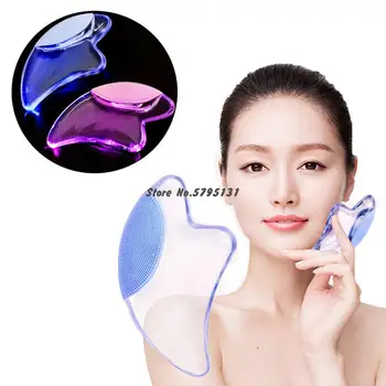 

Luminous Crystal Guasha Massage Scraper Pressure Therapy Facial Massage Beauty Thin Face V Artifact Silicone Cleansing Face Tool