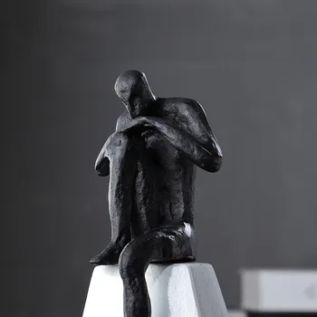 

Light Luxury Nordic Portrait Thinker Resin Light Luxury Ornaments Simple and Fashionable Home Model Room Soft Decorations