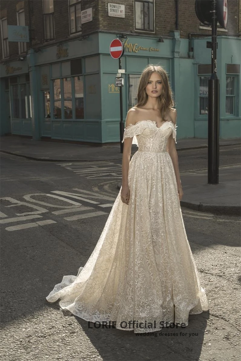 bohemian wedding dress off shoulder