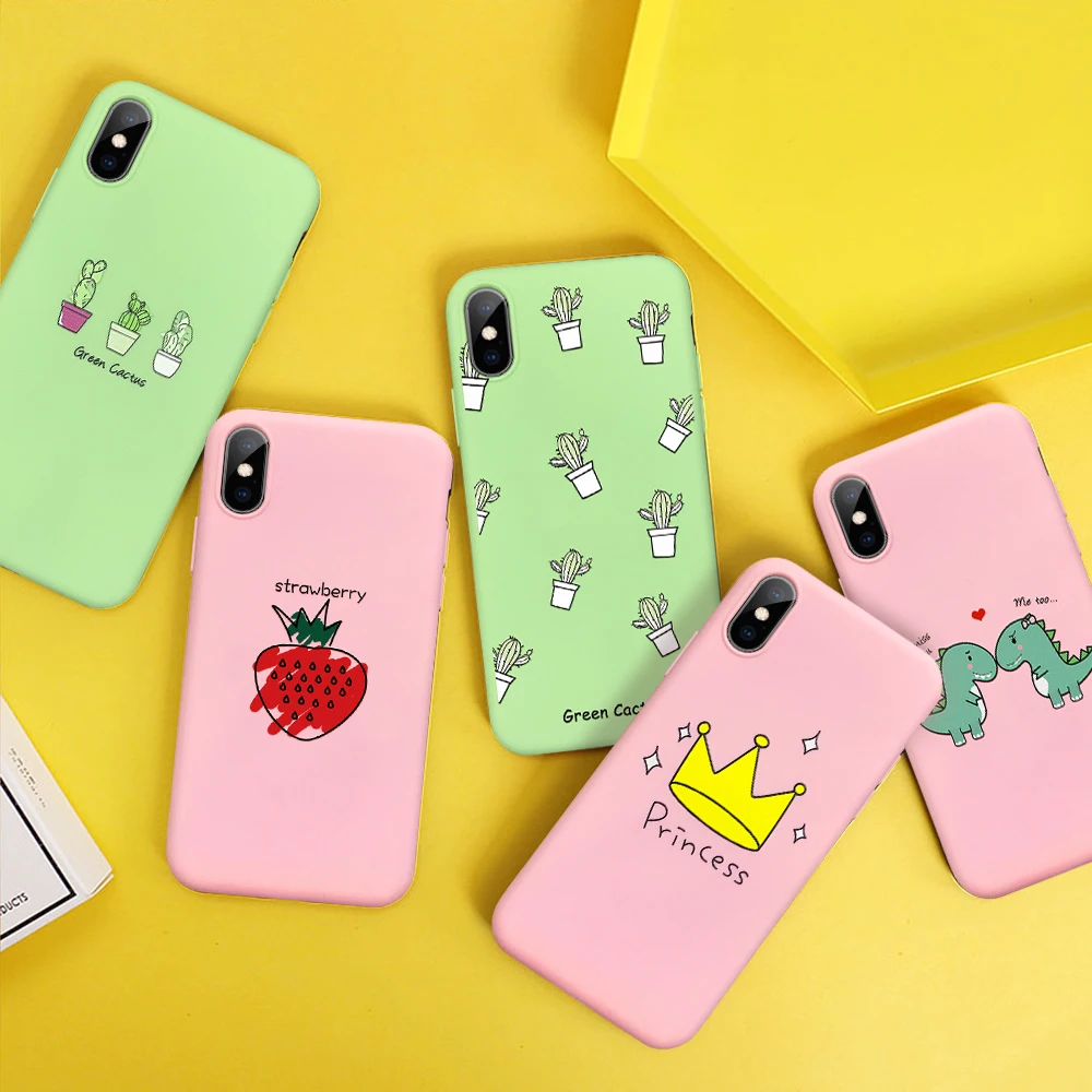 Чехол для телефона с милыми животными карамельных цветов iPhone 11 pro max 2019 X 6 6S 7 8 Plus XR