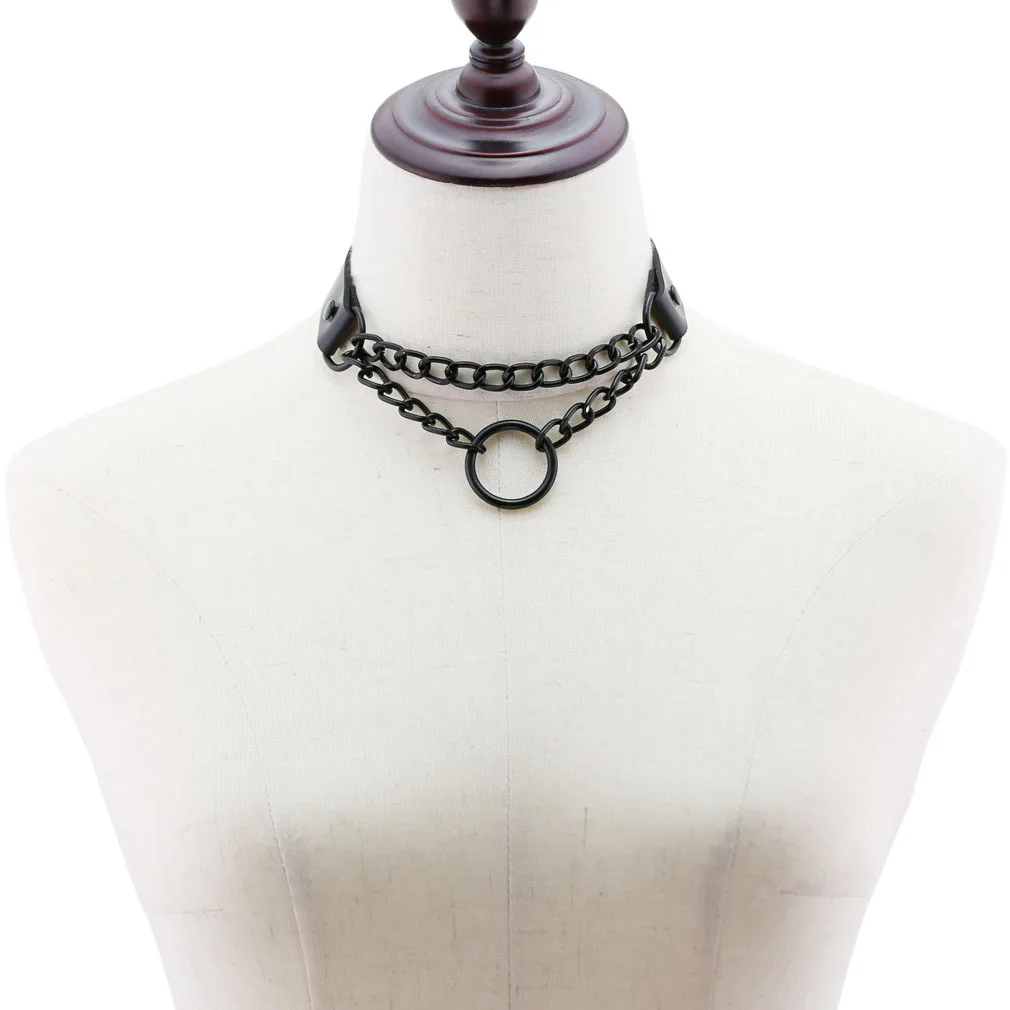 Панк цепь готический рок подвеска кожаная ожерелье пентаграмма Винтаж Ретро звезда ожерелье для женщин Мода готические ювелирные изделия