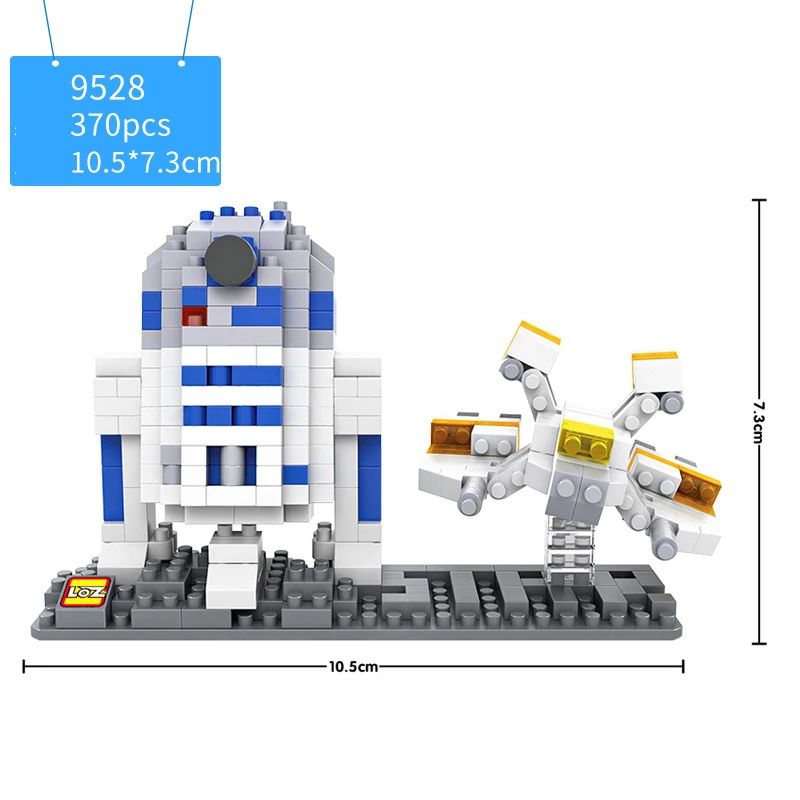 Горячая звезда фильм микро алмазный строительный блок космические войны x-wing fighter nanobrick r2d2 робот Дарт шторм Вейдер йода trooper игрушки - Цвет: R2-D2