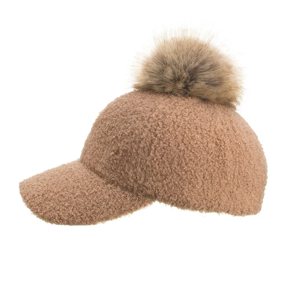 Модная вязаная шапка унисекс, милая шерсть для волос, сохраняющая тепло, зимняя бейсболка, повседневные регулируемые солнцезащитные очки в стиле хип-хоп