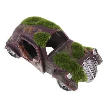 

Non-toxic Safe Moss Imitation Antique Car Shape Fish Tank Decoration Ornament Aquarium Landscaping