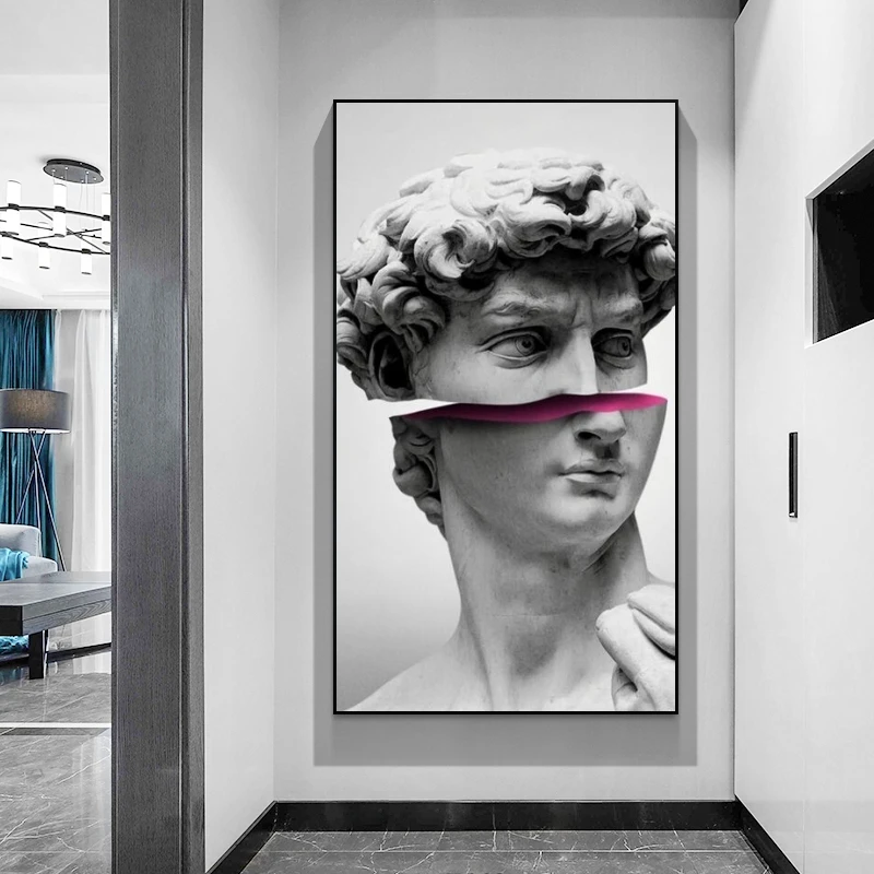 Абстрактная скульптура искусство Давида Холст Плакаты и принты забавные Vaporwave
