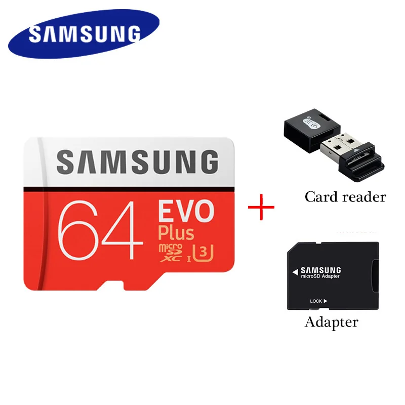SAMSUNG Micro SD карта 64 Гб u3 карта памяти EVO Plus 64 Гб класс 10 TF карта C10 80 МБ/с./с MICROSDXC UHS-1 - Емкость: 64GB-AP-C292