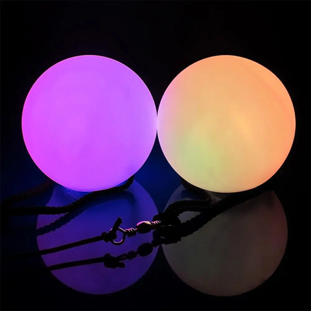 Дешево 1/2/4 шт. Профессиональный танец живота RGB светодиодный шарик Диско Цвет изменения POI шар сценический светильник вечерние лампы