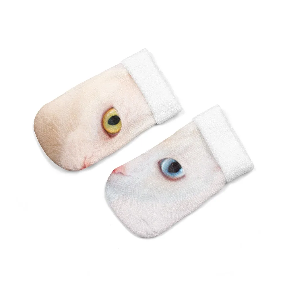 New Design 3D Printed Women Winter Christmas Socks Funny Creative Pet Cat Face Unisex Cotton Harajuku Ankle Socks Children Gift