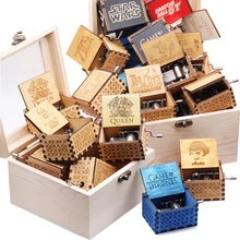 Деревянная музыкальная шкатулка, все стили, ручная работа, Звездные войны, Игра престолов, больше музыкальных тем для дня рождения, рождественский подарок