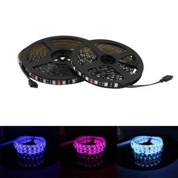 

LED Stripe Light 12V Waterproof PC RGB 5050 Black PCB 1M- 5M 60led/m Waterproof Flexible DC 12V RGB Led Strip Light Lamp Ribbon