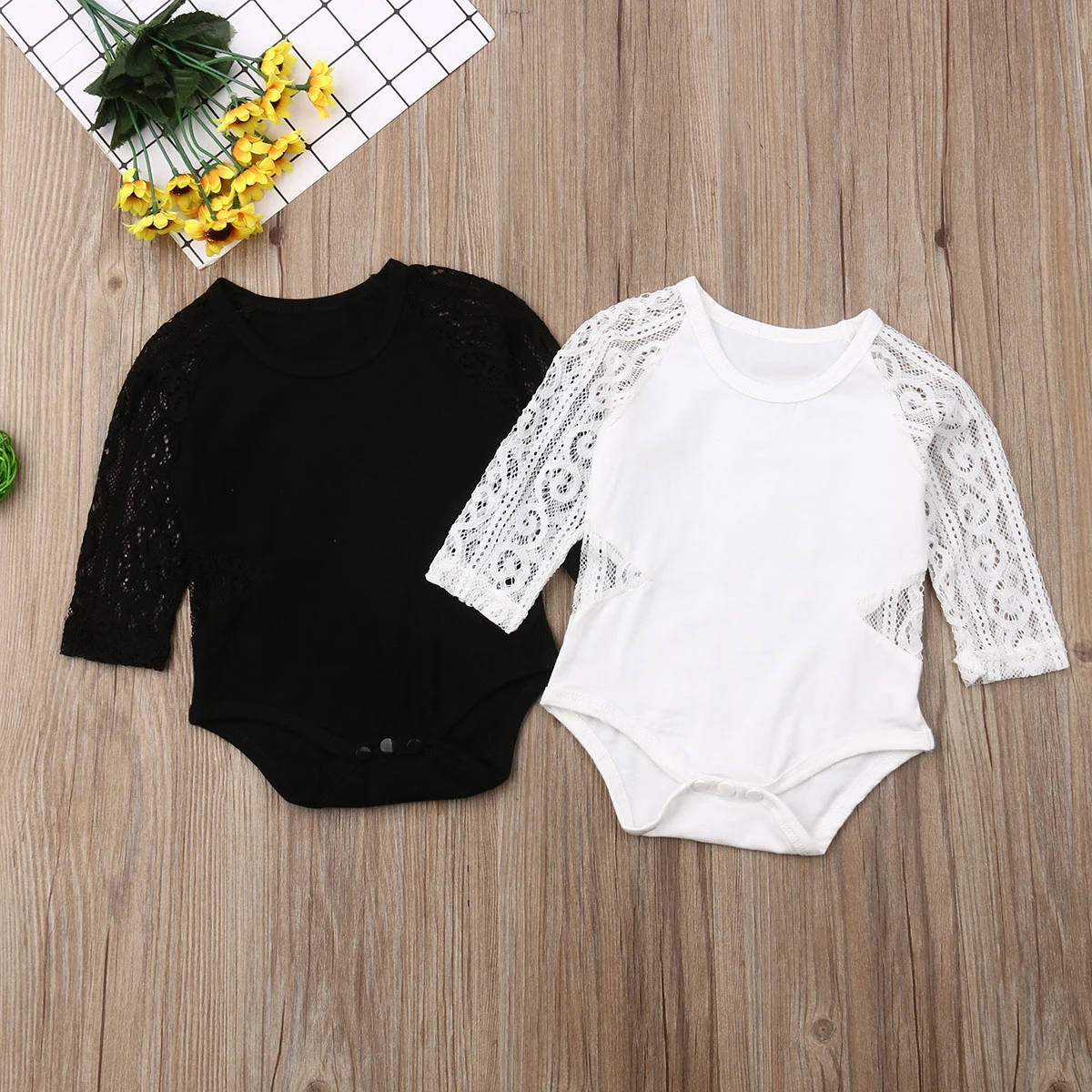 Long sleeve lace romper baby Clearance
