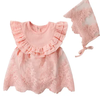 

Explosion Princess Dress Cap Embroidered Lace Short Sleeve Girls Dress tian xin gong zhu HA Group Summer Newborn Children