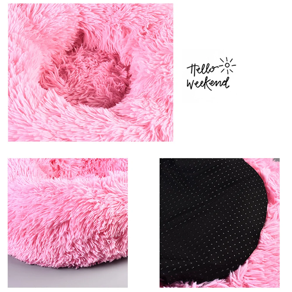 Super Soft Pet Bed Kennel Dog Round Cat Winter Warm Sleeping Bag Long Plush Large Puppy Cushion pet bed