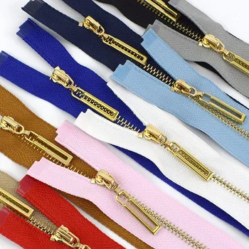 

Meetee 2/5pcs 40-70cm Auto Lock Open-End 3# Metal Zipper Colorful Gold Zip DIY Bag Garment Sewing Bag Accessories Zipper