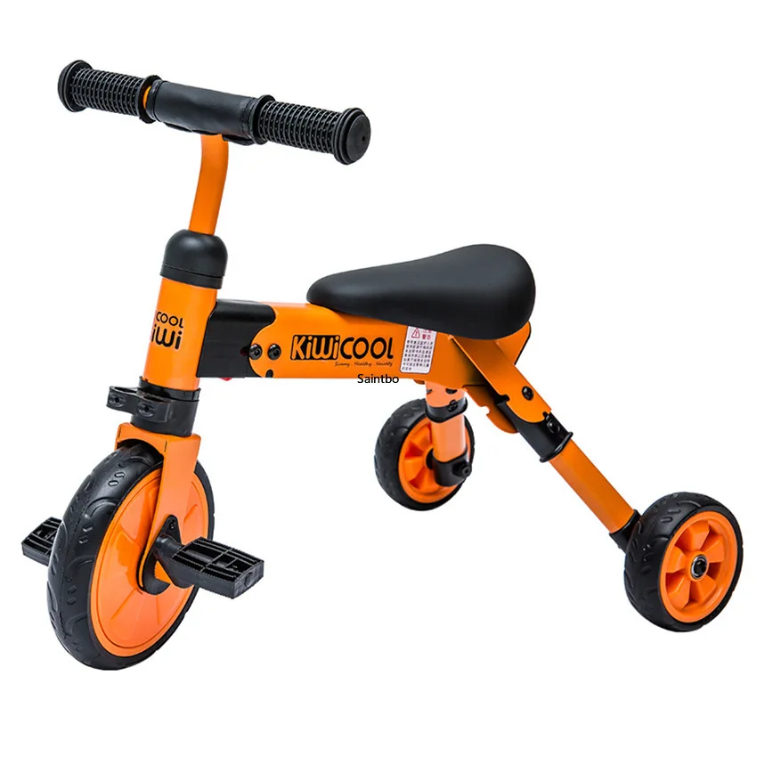 

2 In 1 Children's Foldable Tricycle Foldable Lightweight Kids 3 Wheel Scooters Flat-Plate Scooter for Kids No Need Installation