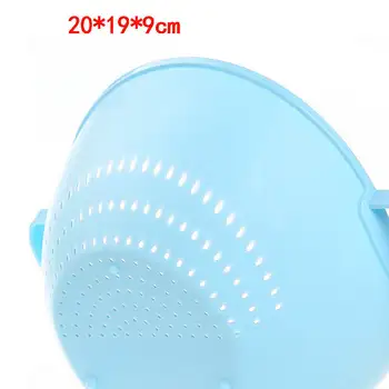 

Double Handle RWashing Basket Double Drain Basin Sink Washing Rice Bowl Fruit Tray Drain Basket Wash Rice Basket Kitchen Straine