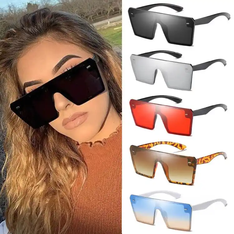 特大サングラスグラデーションサングラスメンズ青大フレームヴィンテージメガネ Uv400 Aliexpress