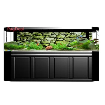 

Custom Size 3D Aquarium Background Poster Fish Tank Landscape With Self-Adhesive Stone Rock Wall Decoration PVC Backdrop Sticker