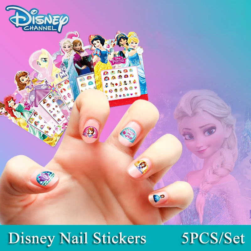 

Girls Disney Frozen 2 Elsa Anna Sofia Princess Minnie Makeup Toy Nail Stickers Toy Girl Pony Sticker Toys For Kids Brithday Gift