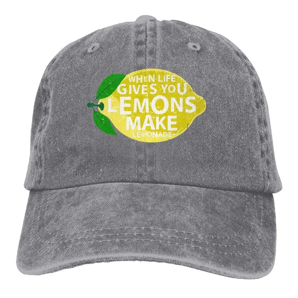 Когда жизнь дает вам лимоны, сделать лимонад старинные регулируемые бейсболки Джинсовая Шляпа