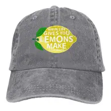 Когда жизнь дает вам лимоны, сделать лимонад старинные регулируемые бейсболки Джинсовая Шляпа