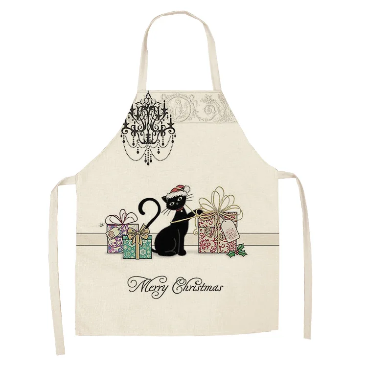 Кухонный Фартук для родителей и детей с рисунком черного кота, без рукавов, хлопковые льняные фартуки для детей, мужчин, женщин, инструменты для уборки дома - Цвет: type11