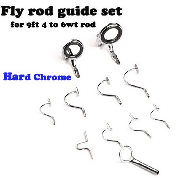 11pcs Fly Fishing Rod Guides Set Stainless Steel Stripper Snake & Tip-top Kit for Building | Спорт и развлечения