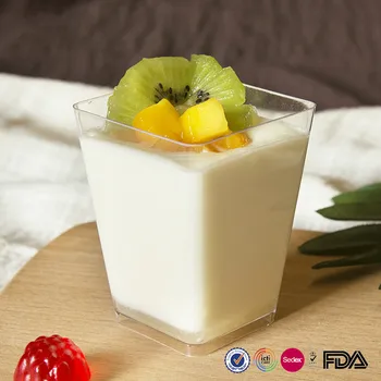 

162ml Dessert Cup Disposable Transparent Plastic Buffy Cup Fruit Cup Jelly Cup Mousse Cup Pudding Cup Party New Year Gift C138