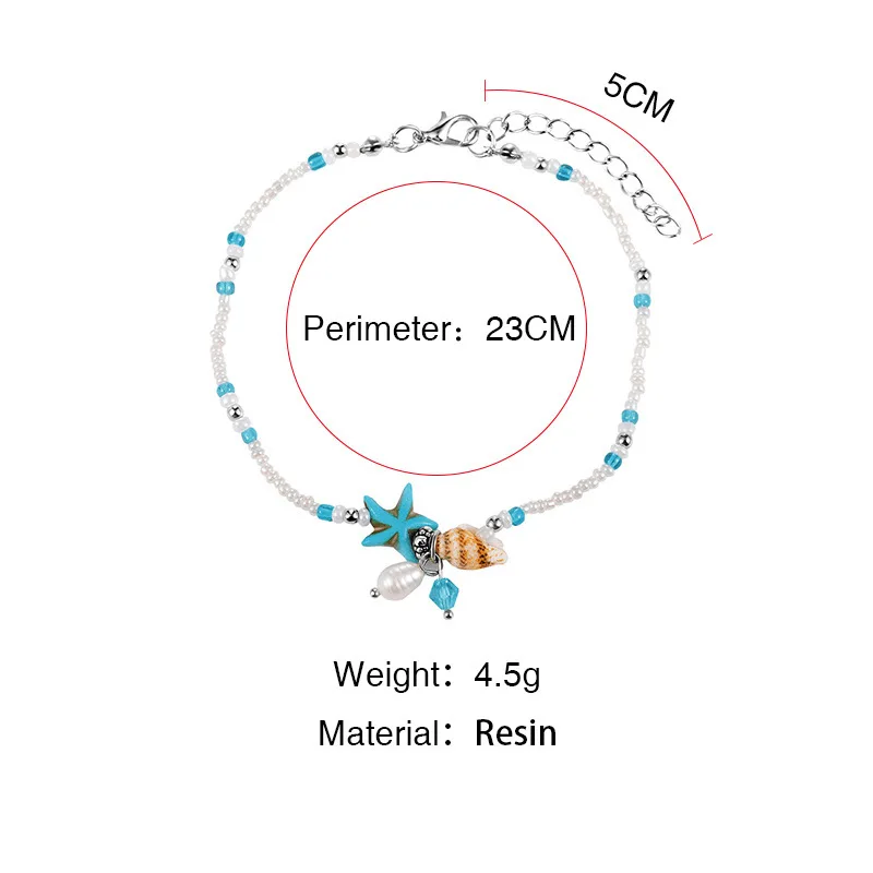 Европа и Америка Горячая Распродажа ножной Браслет Морская звезда жемчужный пляжный ножной браслет богемский корпус ножной браслет