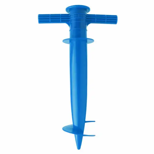 Регулируемый пляжный зонтик якорь дождь шестерни шипы пластиковый шнек держатель ногтей пляж - Цвет: blue